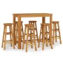 Mesa y taburetes altos de jardín 7 pzas madera maciza acacia de vidaXL, Conjuntos de jardín - Ref: Foro24-3154395, Precio: 45...