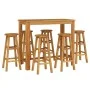 Mesa y taburetes altos de jardín 7 pzas madera maciza acacia de vidaXL, Conjuntos de jardín - Ref: Foro24-3154395, Precio: 39...