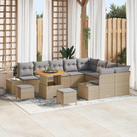 Conjunto de sofá de jardín 12 pcs Beige Poliratán en Sofás de exterior | Comprar online en Foru.es