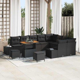 Conjunto de sofá de jardín 12 pcs Negro Poliratán en Sofás de exterior | Comprar online en Foru.es