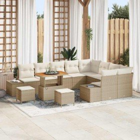 Conjunto de sofá de jardín 12 pcs Beige Poliratán en Sofás de exterior | Comprar online en Foru.es