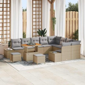 Conjunto de sofá de jardín 12 pcs Beige Poliratán en Sofás de exterior | Comprar online en Foru.es