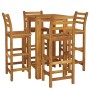 Mesa y taburetes altos de jardín 5 pzas madera maciza acacia de vidaXL, Conjuntos de jardín - Ref: Foro24-3154391, Precio: 41...
