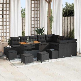 Conjunto de sofá de jardín 13 pcs Negro Poliratán en Sofás de exterior | Comprar online en Foru.es