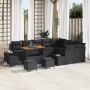 Conjunto de sofá de jardín 13 pcs Negro Poliratán en Sofás de exterior | Comprar online en Foru.es