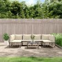 Set muebles de jardín 7 pzas y cojines ratán PE gris antracita de vidaXL, Sofás de exterior - Ref: Foro24-3186788, Precio: 55...