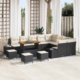 Conjunto de sofá de jardín 13 pcs Negro Poliratán en Sofás de exterior | Comprar online en Foru.es