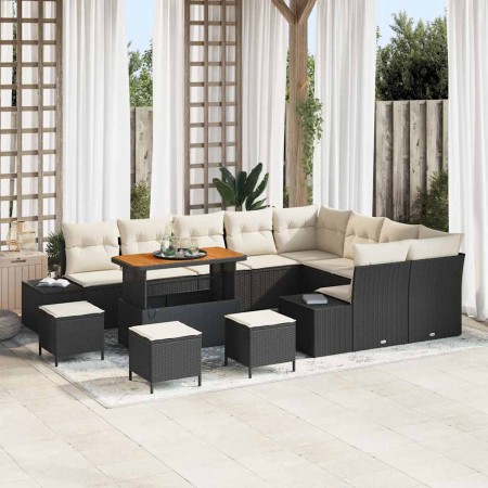 Conjunto de sofá de jardín 13 pcs Negro Poliratán en Sofás de exterior | Comprar online en Foru.es