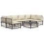 Set muebles de jardín 7 pzas y cojines ratán PE gris antracita de vidaXL, Sofás de exterior - Ref: Foro24-3186788, Precio: 55...