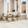Conjunto de sofá de jardín 13 pcs Beige Poliratán en Sofás de exterior | Comprar online en Foru.es