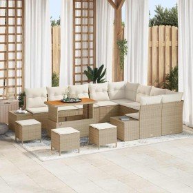 Conjunto de sofá de jardín 13 pcs Beige Poliratán en Sofás de exterior | Comprar online en Foru.es