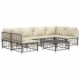 Set muebles de jardín 7 pzas y cojines ratán PE gris antracita de vidaXL, Sofás de exterior - Ref: Foro24-3186788, Precio: 55...