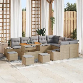 Conjunto de sofá de jardín 13 pcs Beige Poliratán en Sofás de exterior | Comprar online en Foru.es