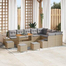Conjunto de sofá de jardín 13 pcs Beige Poliratán en Sofás de exterior | Comprar online en Foru.es