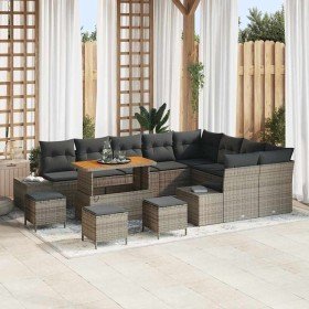 Conjunto de sofá de jardín 13 pcs Gris Poliratán en Sofás de exterior | Comprar online en Foru.es