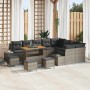 Conjunto de sofá de jardín 13 pcs Gris Poliratán en Sofás de exterior | Comprar online en Foru.es