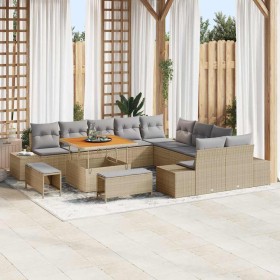 Conjunto de sofás de jardín 13 pcs Beige ratán sintético en Sofás de exterior | Comprar online en Foru.es