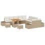 Conjunto de sofás de jardín 13 pcs Beige ratán sintético en Sofás de exterior | Comprar online en Foru.es