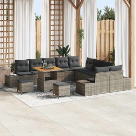 Conjunto de sofás de jardín 13 pcs Gris ratán sintético en Sofás de exterior | Comprar online en Foru.es