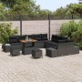 Conjunto de sofá de jardín con cojín 13 pcs Negro Poliratán en Sofás de exterior | Comprar online en Foru.es