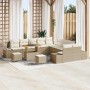 Conjunto de sofá de jardín con cojín 13 pcs Beige Poliratán en Sofás de exterior | Comprar online en Foru.es