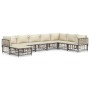 Juego de muebles de jardín 8 pzas y cojines ratán PE antracita de vidaXL, Sofás de exterior - Ref: Foro24-3186790, Precio: 65...