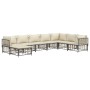 Juego de muebles de jardín 8 pzas y cojines ratán PE antracita de vidaXL, Sofás de exterior - Ref: Foro24-3186790, Precio: 65...
