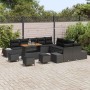 Conjunto de sofá de jardín con cojín 14 pcs Negro Poliratán en Sofás de exterior | Comprar online en Foru.es