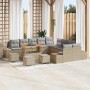Conjunto de sofá de jardín con cojín 14 pcs Beige Poliratán en Sofás de exterior | Comprar online en Foru.es