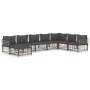 Juego de muebles de jardín 8 pzas y cojines ratán PE antracita de vidaXL, Sofás de exterior - Ref: Foro24-3186791, Precio: 62...