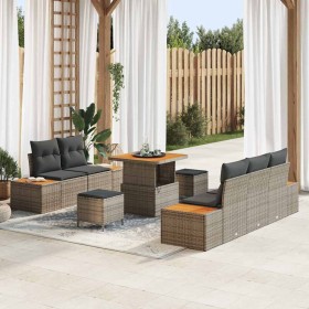 Conjunto de sofás de jardín 8 pcs Gris ratán sintético en Sofás de exterior | Comprar online en Foru.es