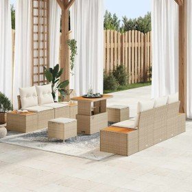 Conjunto de sofás de jardín 8 pcs Beige ratán sintético en Sofás de exterior | Comprar online en Foru.es