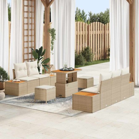 Conjunto de sofás de jardín 8 pcs Beige ratán sintético en Sofás de exterior | Comprar online en Foru.es