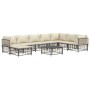 Juego de muebles de jardín 9 pzas y cojines ratán PE antracita de vidaXL, Sofás de exterior - Ref: Foro24-3186792, Precio: 75...