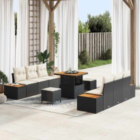 Conjunto de sofás de jardín 9 pcs Negro ratán sintético en Sofás de exterior | Comprar online en Foru.es