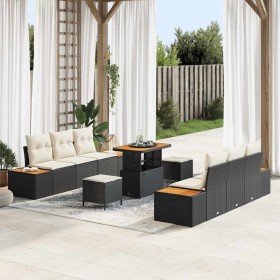 Conjunto de sofás de jardín 9 pcs Negro ratán sintético en Sofás de exterior | Comprar online en Foru.es