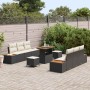 Conjunto de sofás de jardín 9 pcs Negro ratán sintético en Sofás de exterior | Comprar online en Foru.es