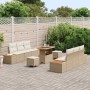 Conjunto de sofás de jardín 9 pcs Beige ratán sintético en Sofás de exterior | Comprar online en Foru.es