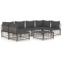 Set muebles de jardín 7 pzas y cojines ratán PE gris antracita de vidaXL, Sofás de exterior - Ref: Foro24-3186789, Precio: 56...