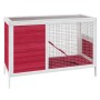 Conejera de madera maciza de pino roja 103x44x69,5 cm de vidaXL, Jaulas y habitáculos para animales pequeños - Ref: Foro24-17...