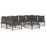 Set muebles de jardín 7 pzas y cojines ratán PE gris antracita de vidaXL, Sofás de exterior - Ref: Foro24-3186789, Precio: 56...
