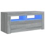 Mueble de TV con luces LED gris Sonoma 90x35x40 cm de vidaXL, Muebles TV - Ref: Foro24-822722, Precio: 62,28 €, Descuento: %