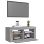 Mueble de TV con luces LED gris Sonoma 90x35x40 cm de vidaXL, Muebles TV - Ref: Foro24-822722, Precio: 62,28 €, Descuento: %