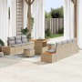 Conjunto de sofá de jardín con cojín 10 pcs Beige Poliratán en Sofás de exterior | Comprar online en Foru.es