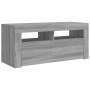 Mueble de TV con luces LED gris Sonoma 90x35x40 cm de vidaXL, Muebles TV - Ref: Foro24-822722, Precio: 62,28 €, Descuento: %