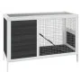 Conejera de madera maciza de pino gris 103x44x69,5 cm de vidaXL, Jaulas y habitáculos para animales pequeños - Ref: Foro24-17...