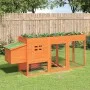 Gallinero madera maciza de pino marrón 204x50x84 cm de vidaXL, Jaulas y habitáculos para animales pequeños - Ref: Foro24-1722...