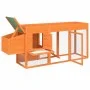 Gallinero madera maciza de pino marrón 204x50x84 cm de vidaXL, Jaulas y habitáculos para animales pequeños - Ref: Foro24-1722...