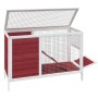 Conejera de madera maciza de pino mocha 103x44x69,5 cm de vidaXL, Jaulas y habitáculos para animales pequeños - Ref: Foro24-1...