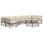 Juego de muebles de jardín 8 pzas y cojines ratán PE antracita de vidaXL, Sofás de exterior - Ref: Foro24-3186794, Precio: 63...